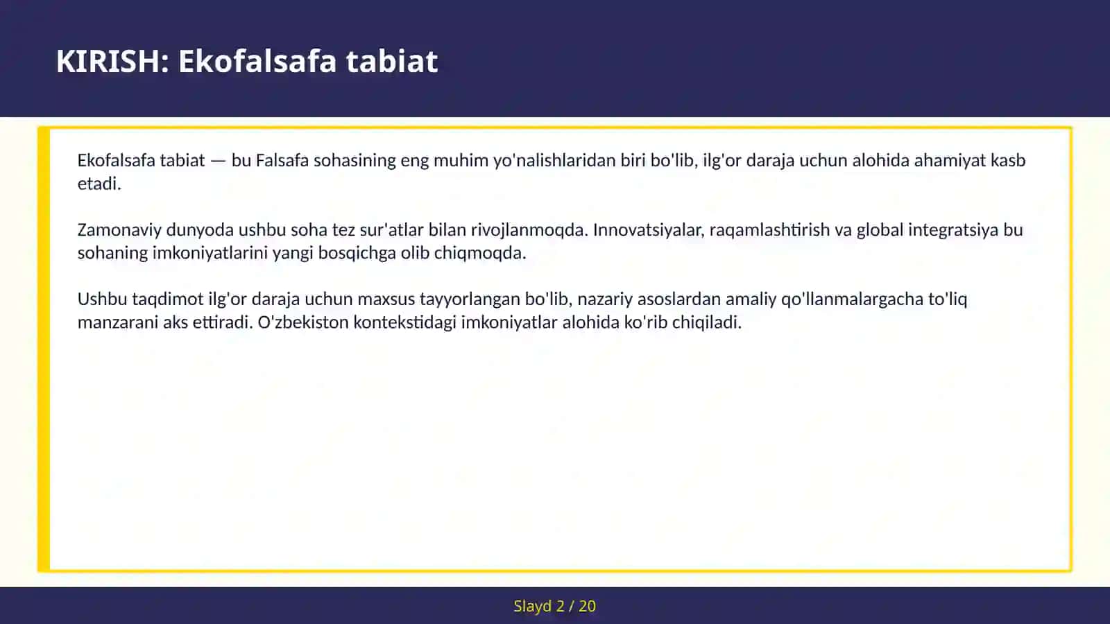 Ekofalsafa tabiat 2