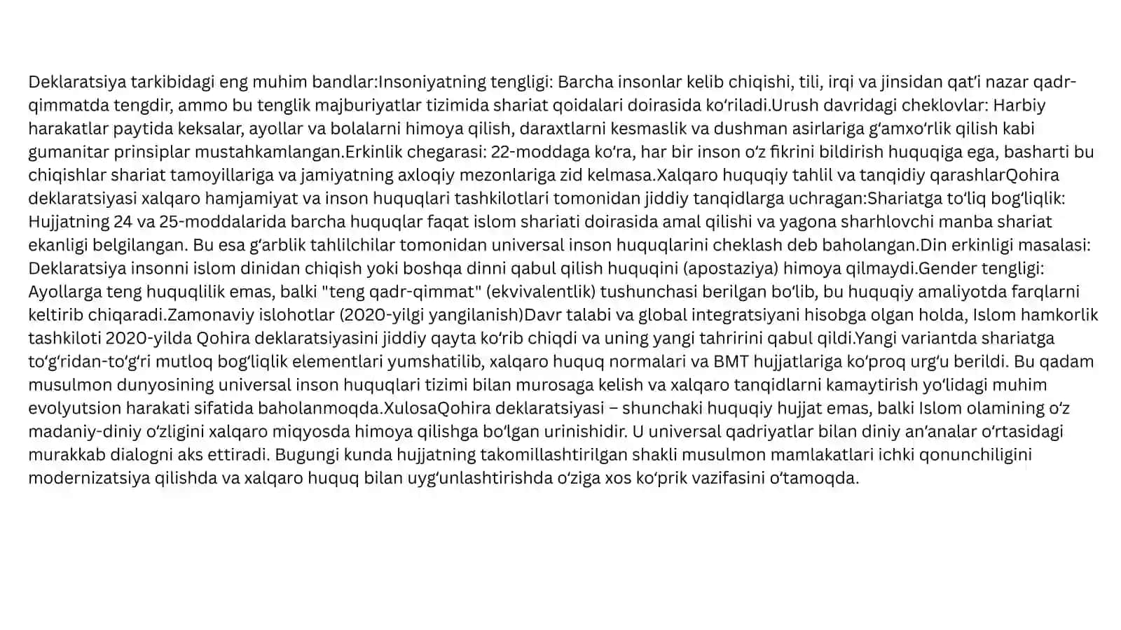 Qohiradeklaratsiyasi tarixi va mazmuni borasida tahlili maqolat 2