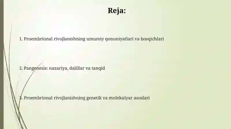 Proembrional rivojlanishning umumiy qonuniyatlari va bosqichlari 2
