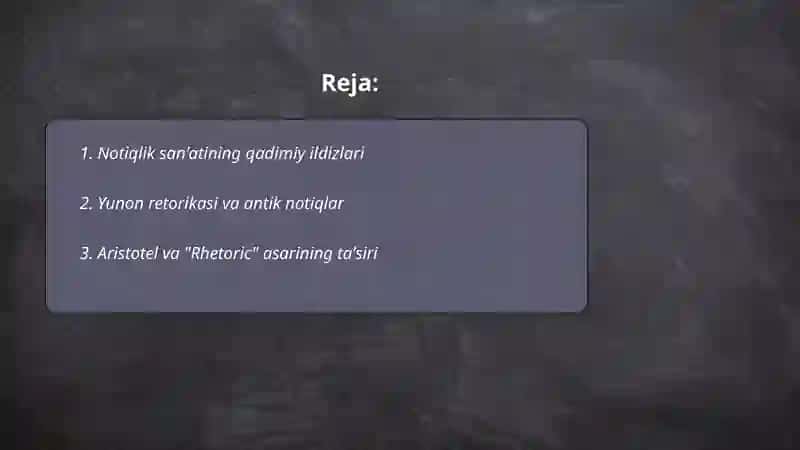 Notiqlik sanʼati tarixi 2