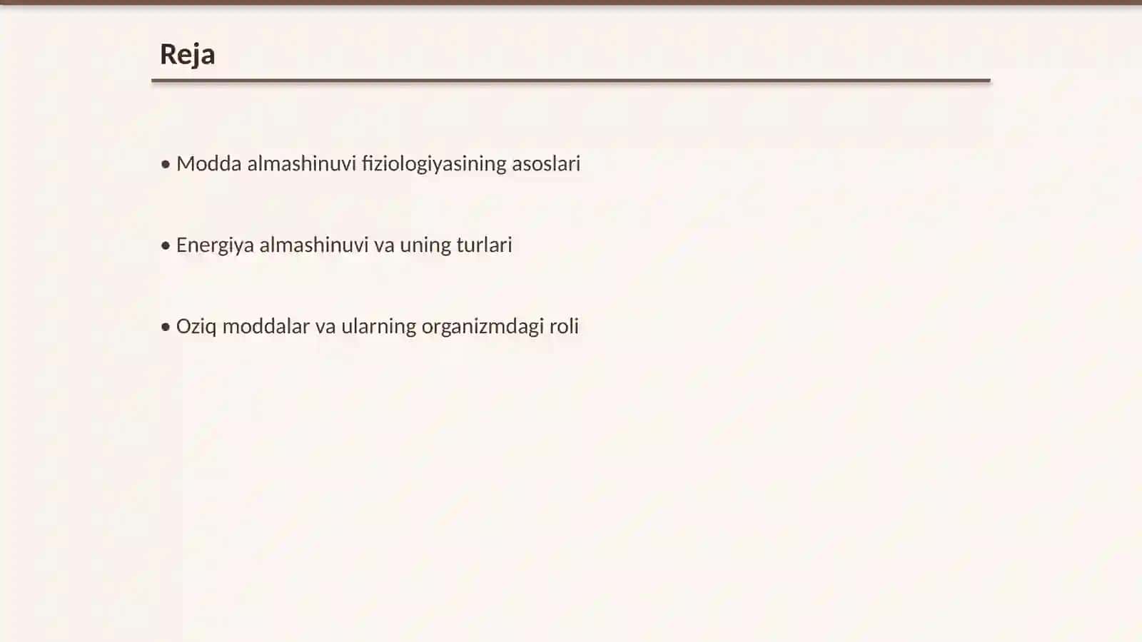 Modda almashinuvi fiziologiyasi 2