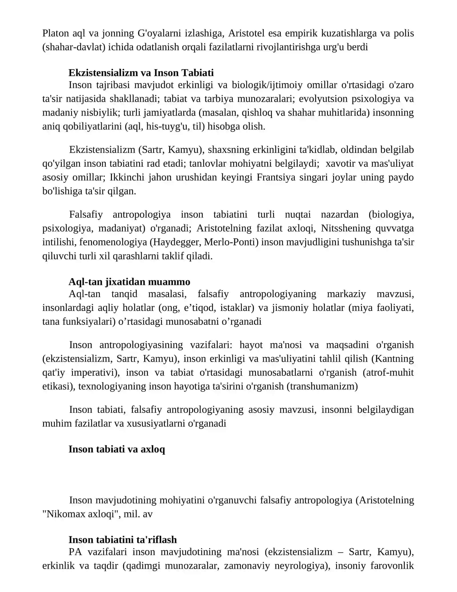 Insonning mohiyati va falsafiy antropologiyaning vazifalari 2