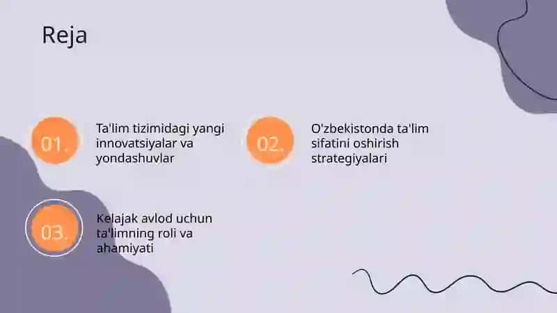 Yangi O'zbekiston ta'lim sohalari 2