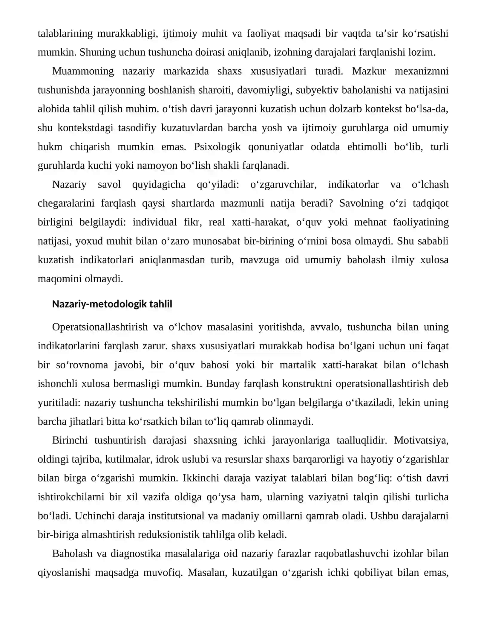 SHAXS BARQARORLIGI VA HAYOTIY O‘ZGARISHLARNING BAHOLASH VA DIAGNOSTIKA MASALALARI 2