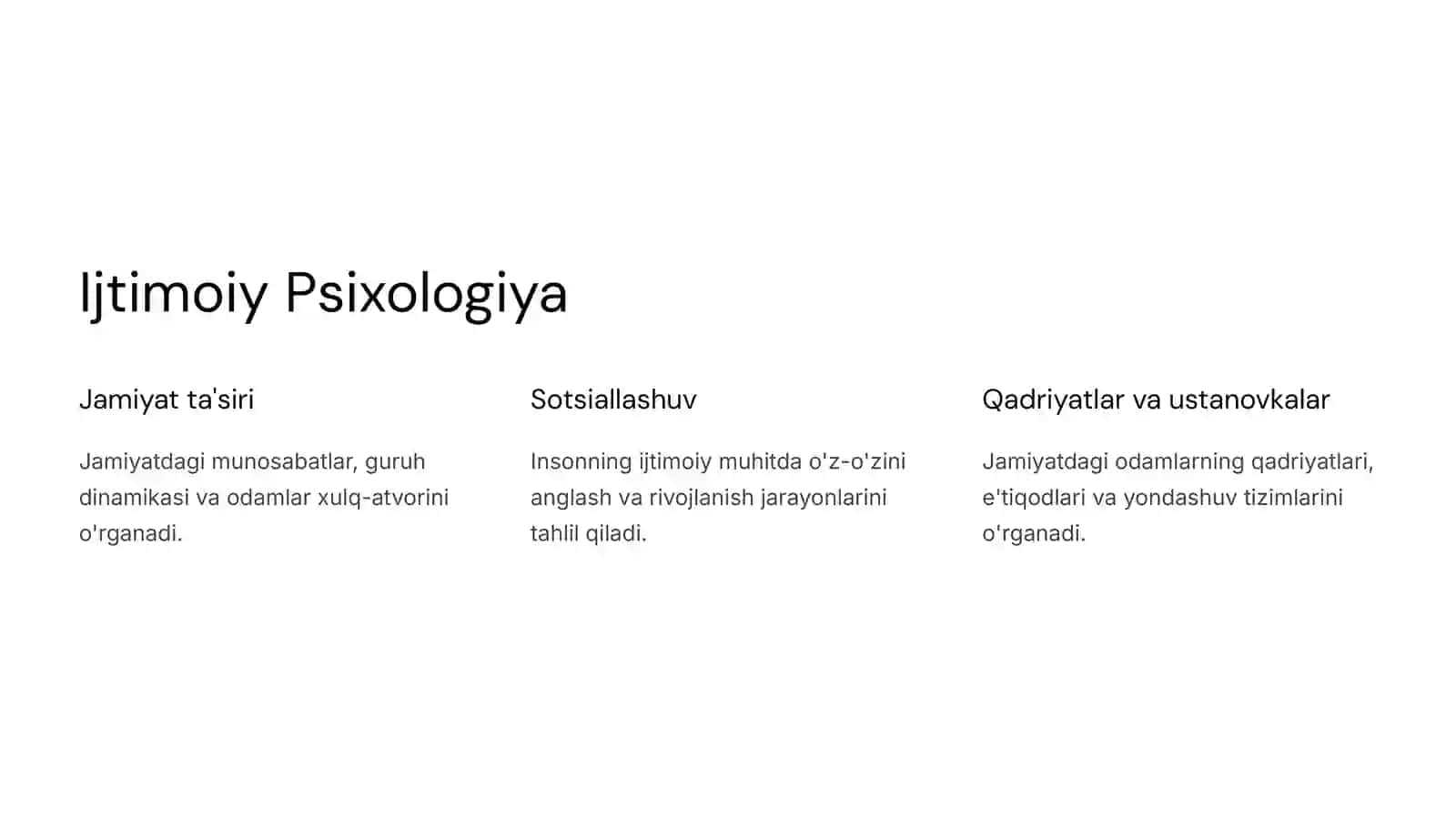 Psixologiya Fanining Asosiy Tarmoqlari 2
