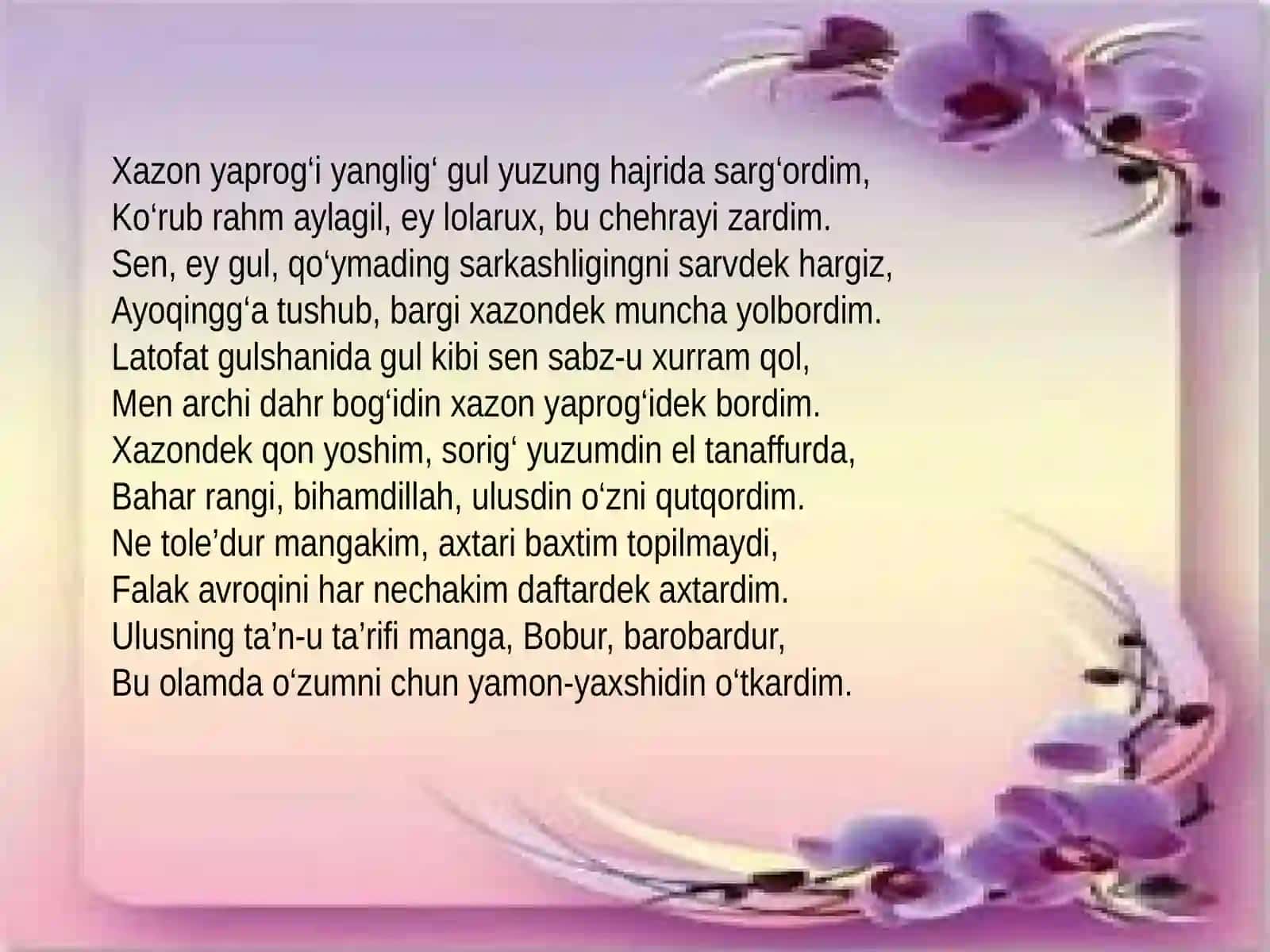 Xazon yaprog‘i yanglig‘ gulyuzung hajrida sarg‘ordim 2