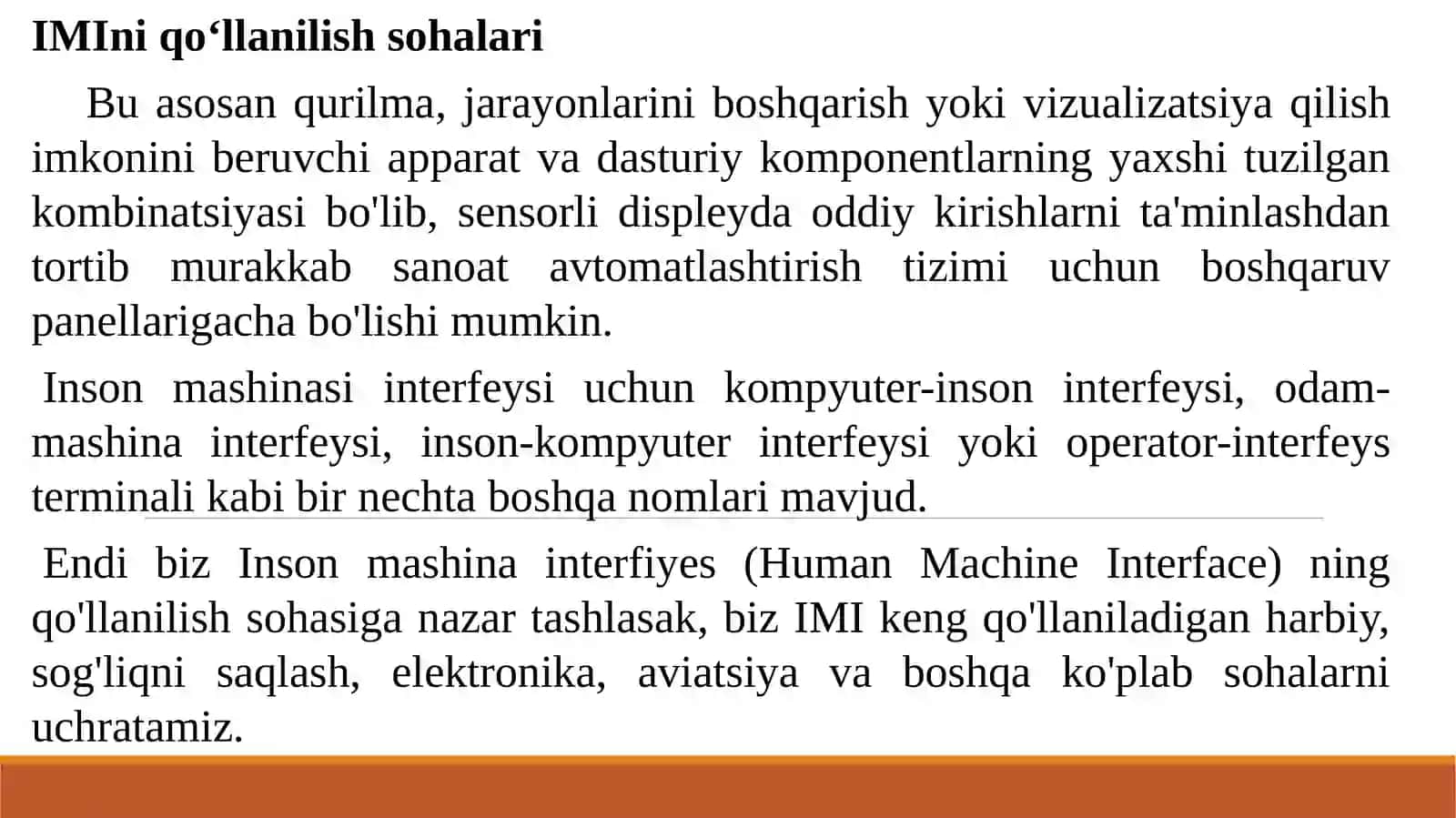 IMIqo‘llanilishsohalari 2