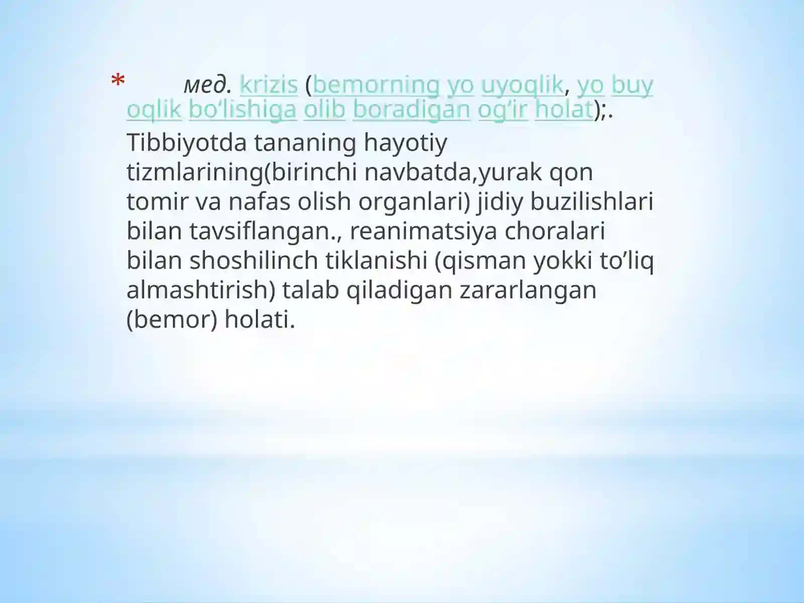 Krizis holatda bo’lgan bemorga maslahat berish. Yo’qotish, bemor holatining o’ziga xosligi 2