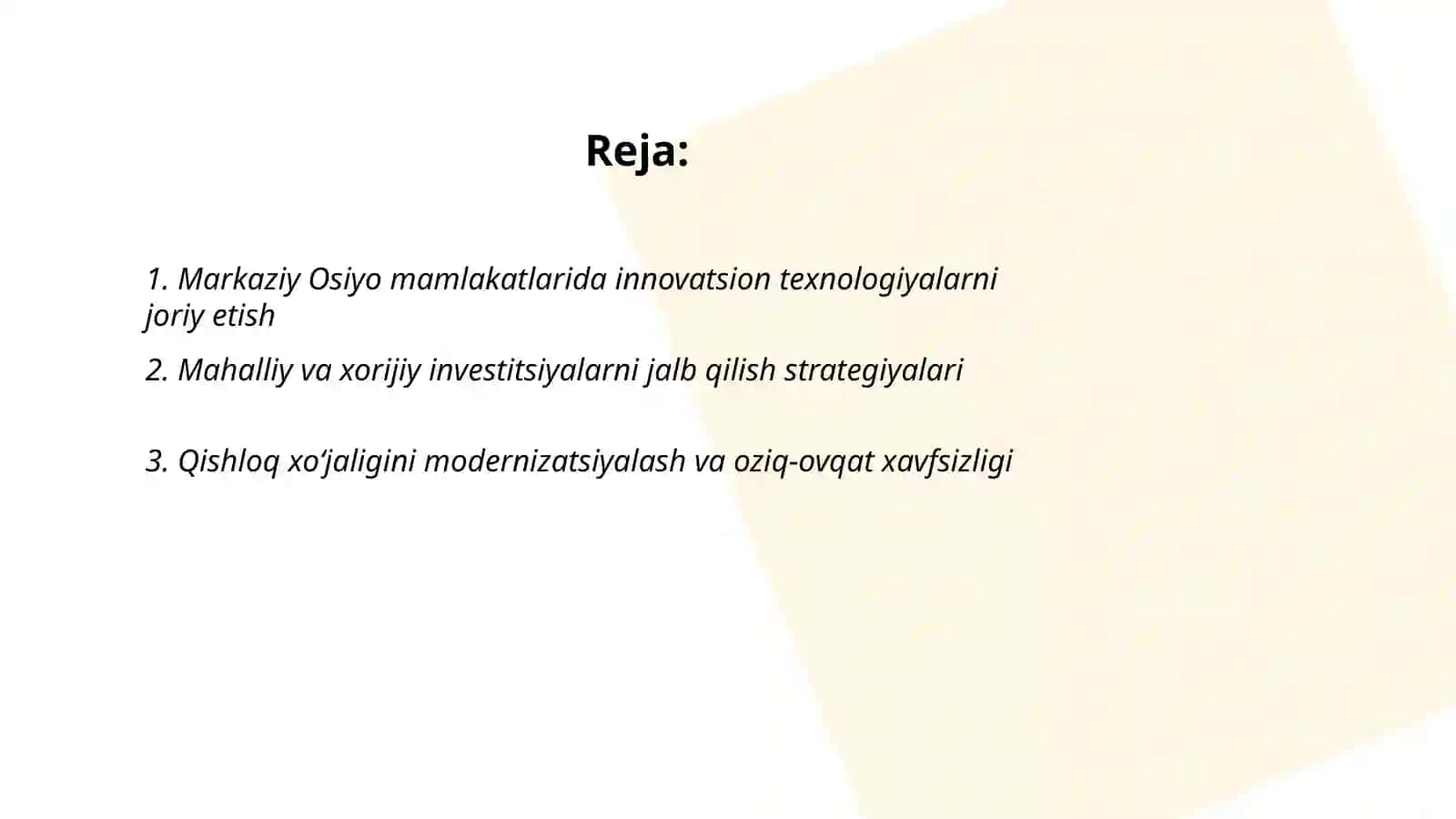 Markaziy Osiyo mamlakatlari iqtisodiyotini modernizatsiyalash xususiyatlari va ustuvor yoʻnalishlari 2