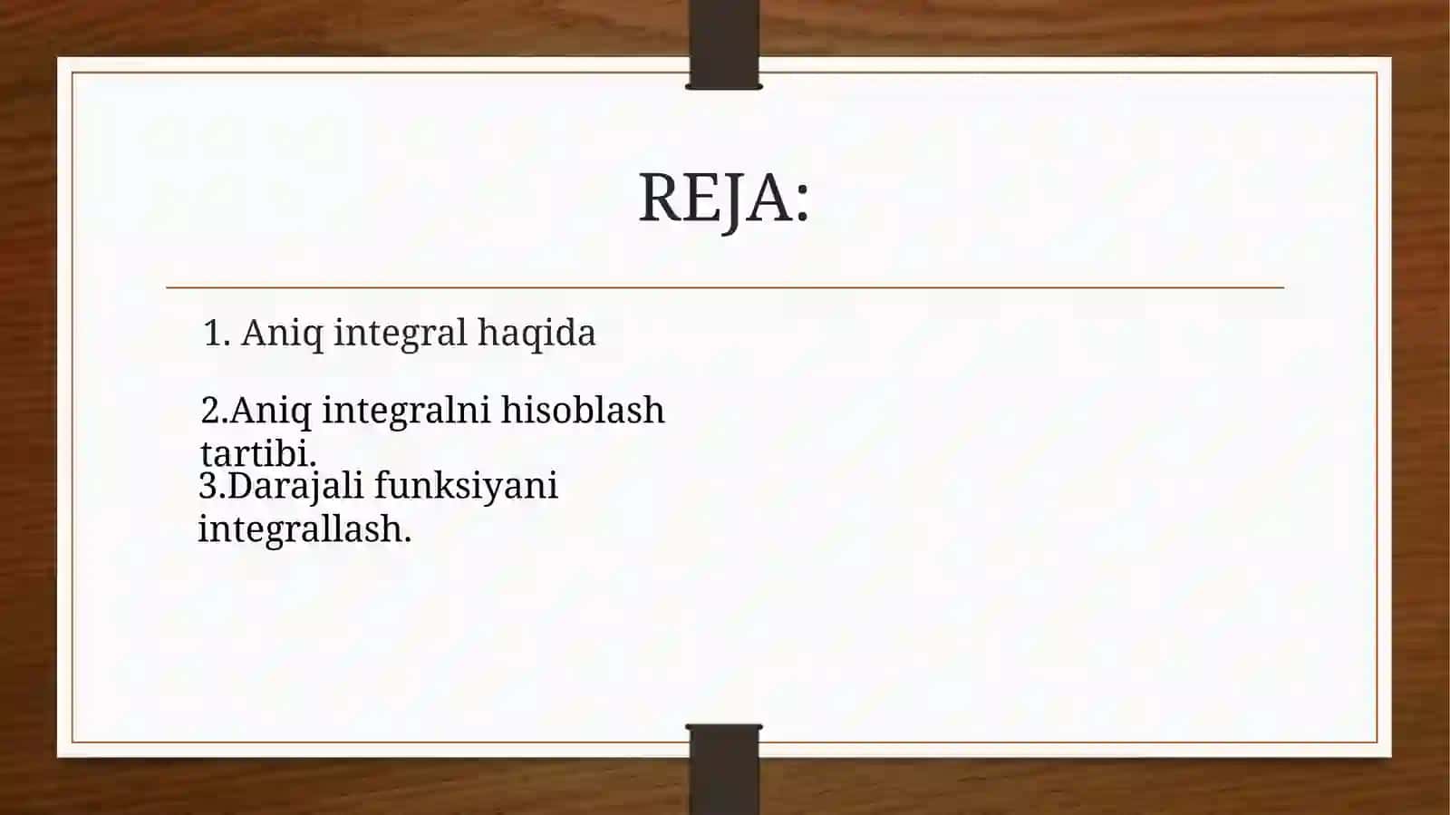 Aniq integrallarni hisoblash 2