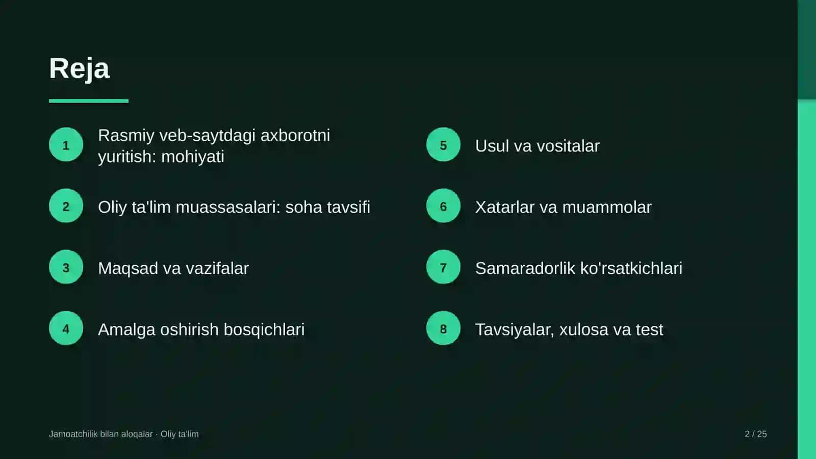 oliy ta'lim muassasalarida rasmiy veb saytdagi axborotni yuritish 2762 2
