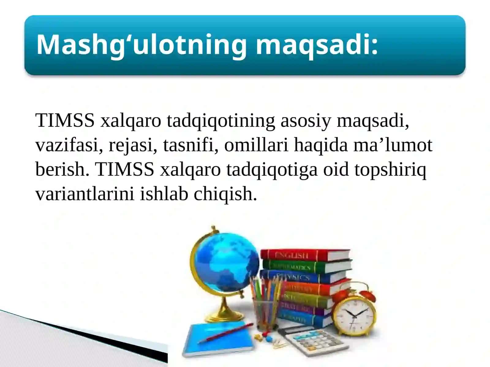 TIMSS xalqaro tadqiqoti bo‘yicha topshiriqlar tuzish ko‘nikmalarini rivojlantirish 2