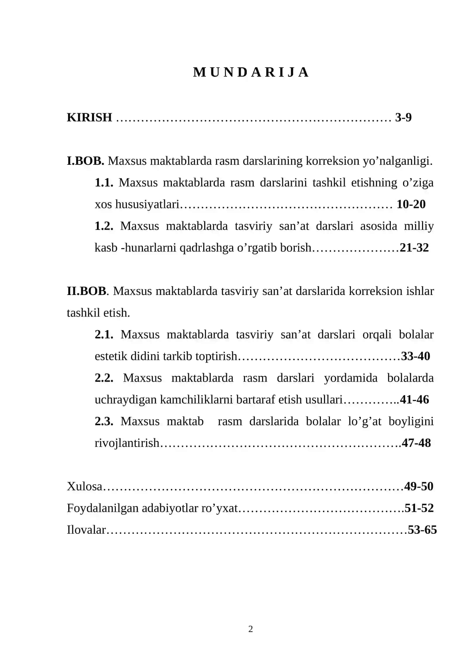MAXSUS MAKTABLARDA RASM DARSLARINING KORREKSION TARBIYAVIY YO’NALGANLIGI 2