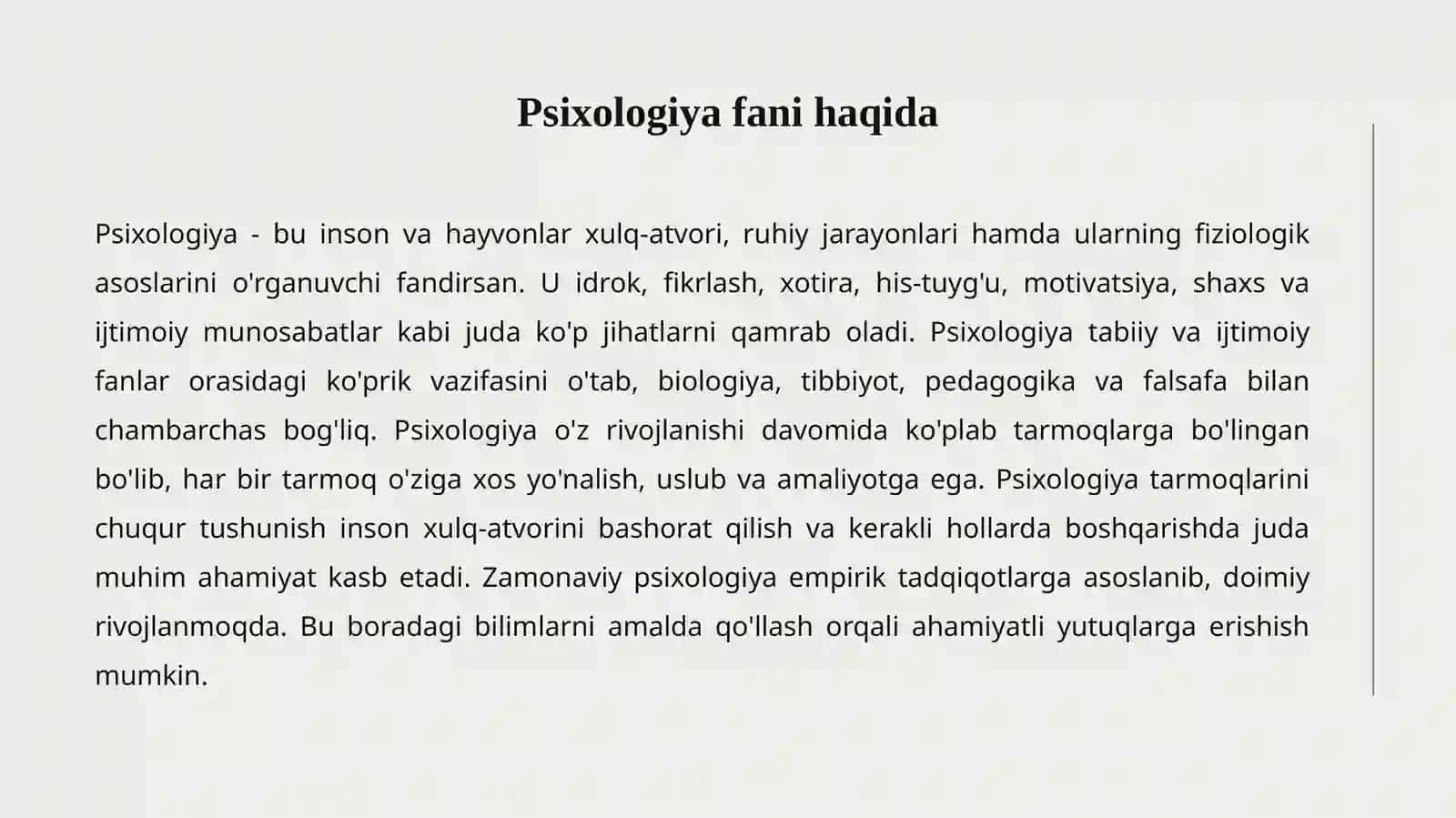 PSIXOLOGIYA TARMOQLARI 2