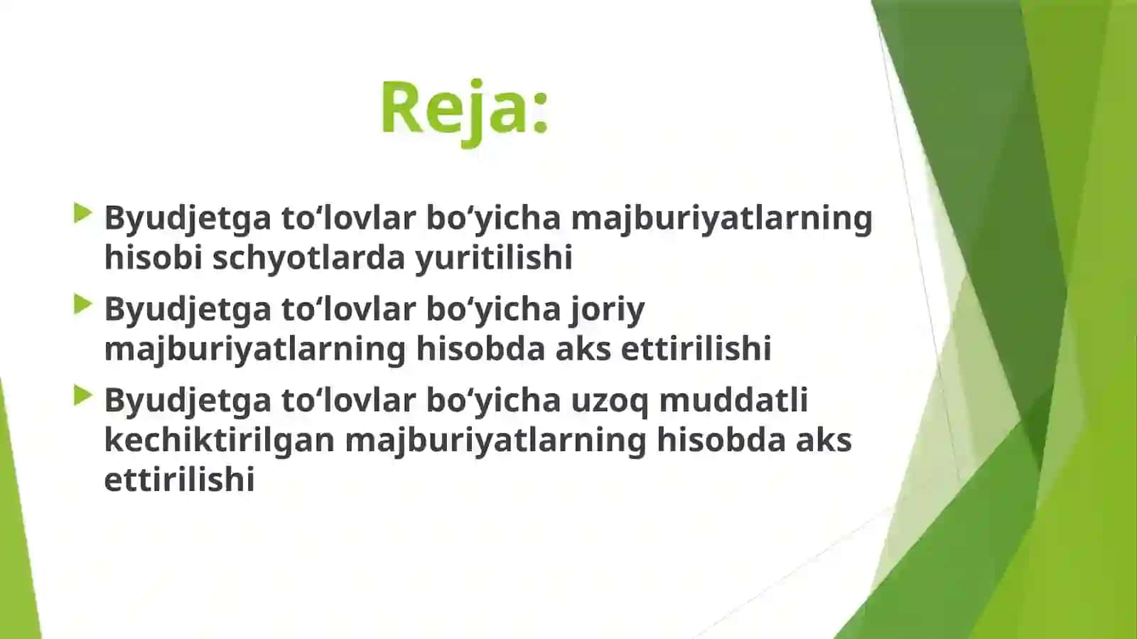 Byudjetga to‘lovlar bo‘yicha majburiyatlarning hisobi 2