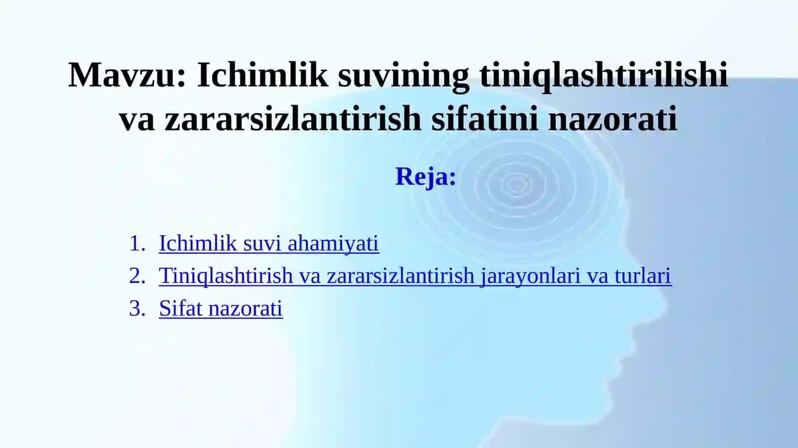 Ichimlik suvinining tiniqlashtirilishi va zararsizlantirish sifatining nazorati 2