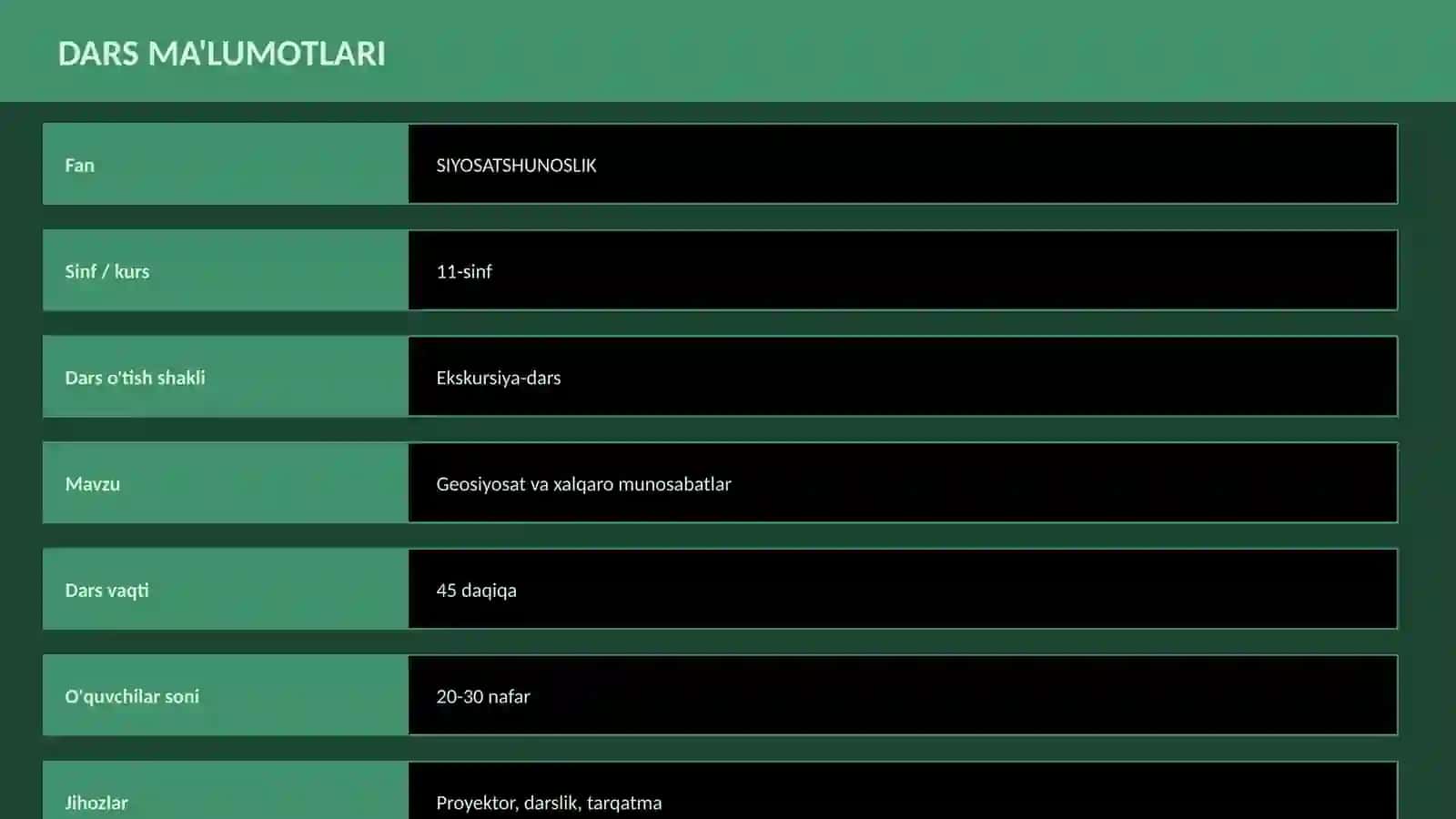 DARS ISHLANMA 2