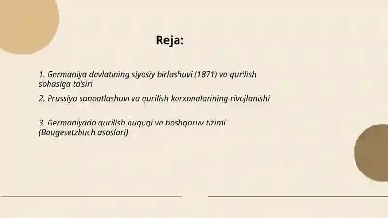Germaniya qurilishi va qurilishning tashkil topishi 2