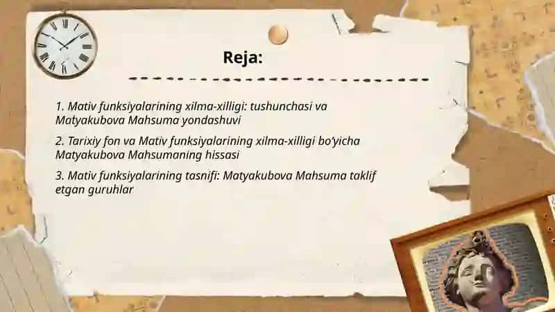 Mativ funksiyalarining xilma xilligi 2