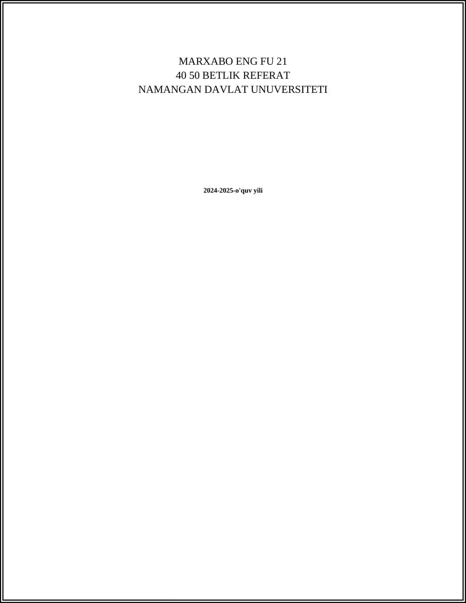 INGLIZ TILIDAN O'ZBEK TILIGA YURIDIK TERMINLARNING ASSIMILATSIYASI MAVZUSIGA REFERAT 2
