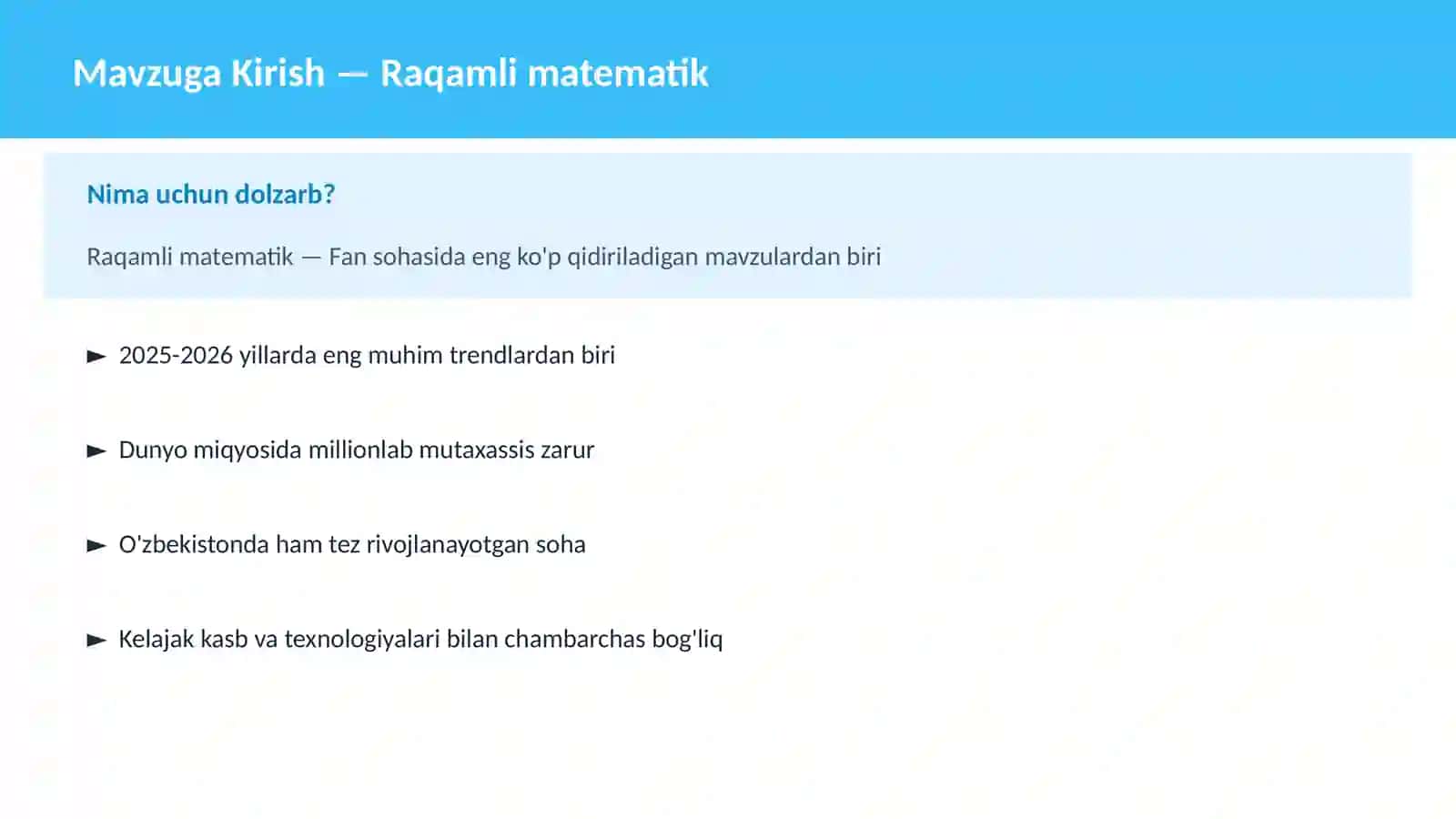 Raqamli matematik 2