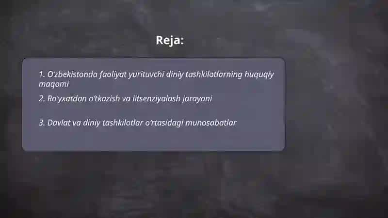 Oʻzbekistonda faoliyat yurituvchi diniy tashkilotlar 2