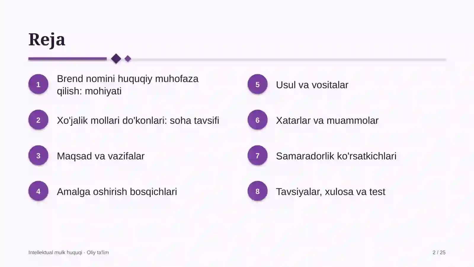 xo'jalik mollari do'konlarida brend nomini huquqiy muhofaza qilish 5947 2