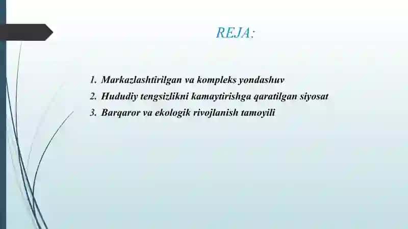 O'ZBEKISTON RESPUBLIKASI HUDUDLARNI RIVOJLANTIRISH SIYOSATINING XUSUSIYATLARI 2
