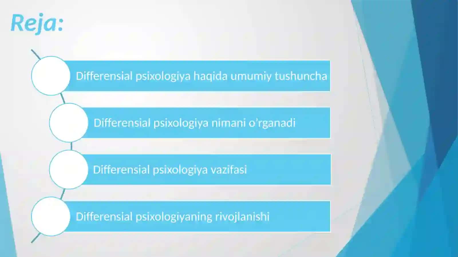 Differensial psixologiya individual faktlar haqidagi fan sifatida 2