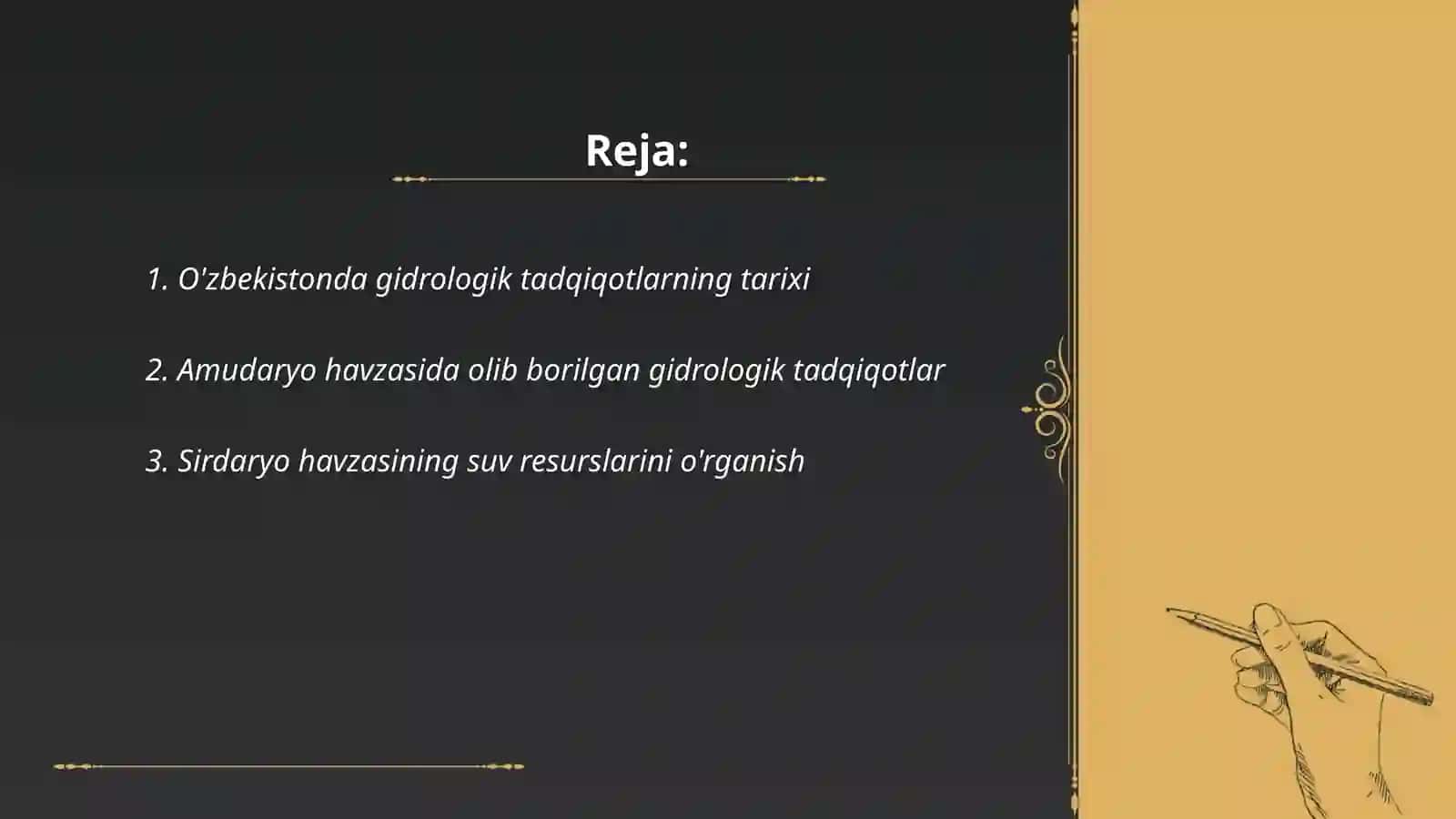 O'zbekistonda amalga oshirilgan gidrologik tadqiqotlar 2