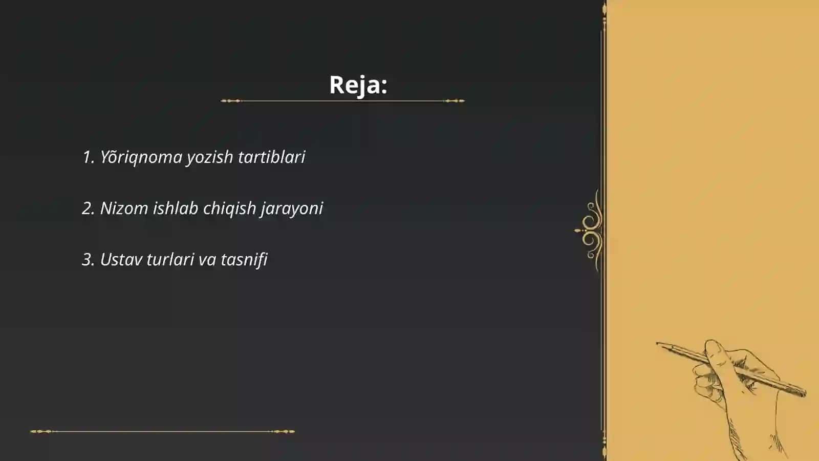 Yo'riqnoma,nizom ustav 2