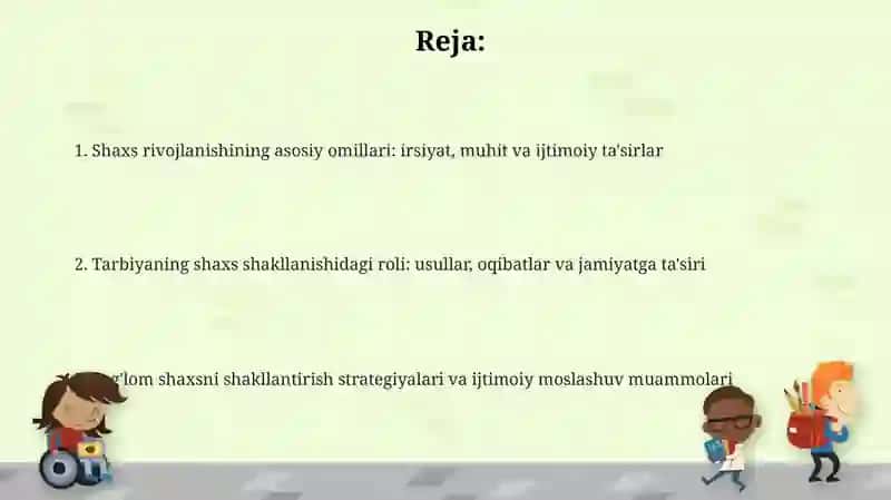 Shaxsning rivojlanishi va tarbiyasi ijtimoiylashuvi 2