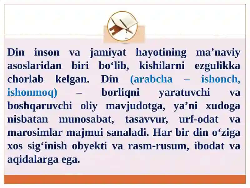 Din ijtimoiy madaniyat hodisasi sifatidagi o‘rni 2