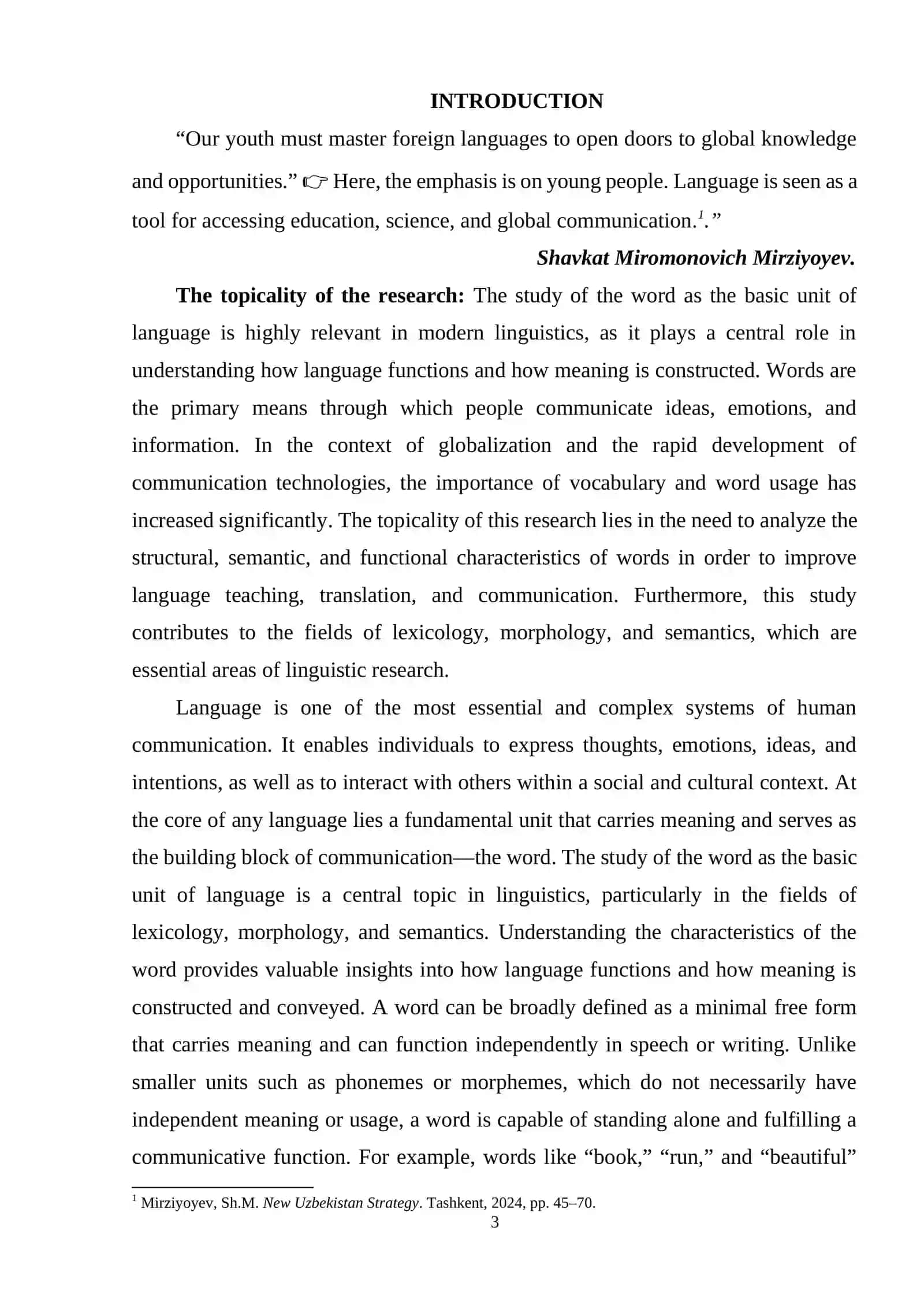 Characteristics of the Word as the Basic Unit of Language 2
