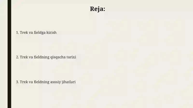 Trek va fieldga kirish 2