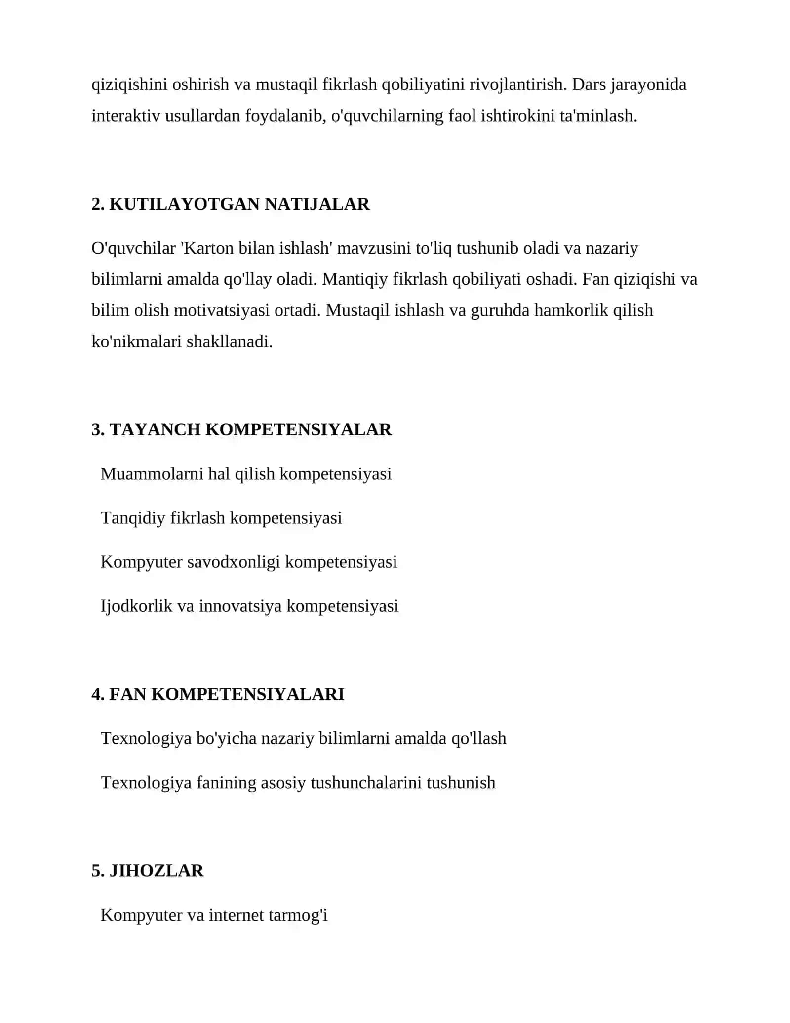 Karton bilan ishlash 2