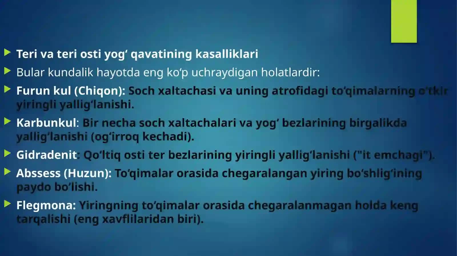YIRINGLI XIRURGIK KASALLIKLAR VA PARVARISHLASHNING UMUMIY HUSUSIYATI 2