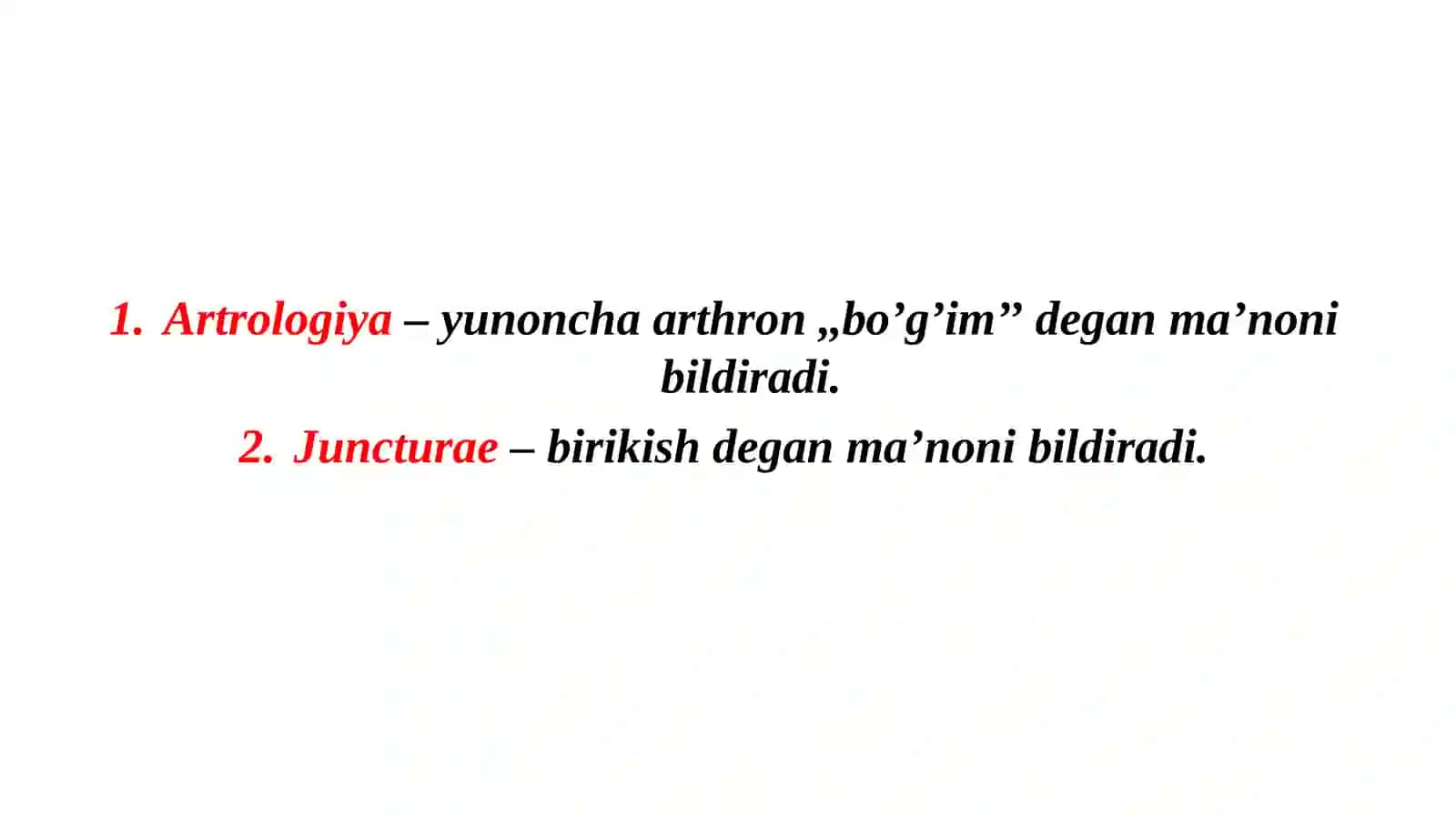 Suyaklar birlashuvi bo’yicha umumiy ma’lumot 2