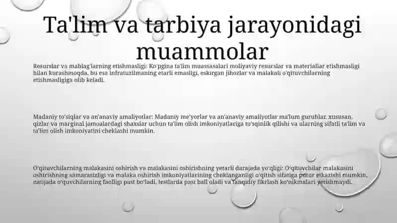 Talim Va Tarbiya Jarayonidagi Momolar. Va Ularning Yechimlari 2