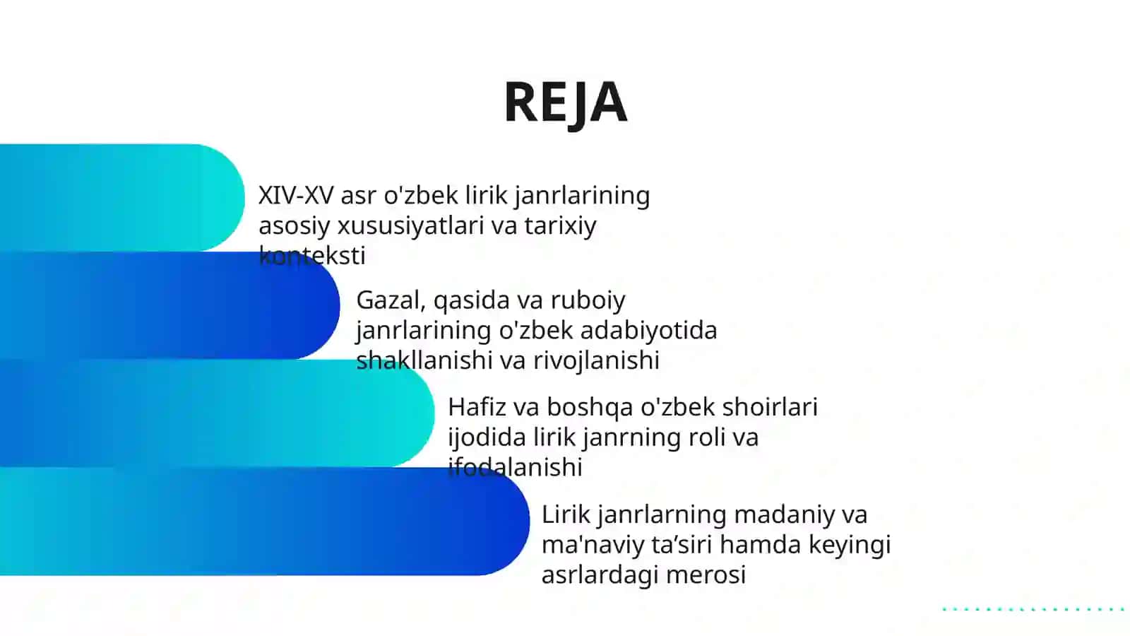 XIV-XV ASRLARDA O’ZBEK ADABIYOTIDA LIRIK JANRLAR TARAQQIYOTI 2