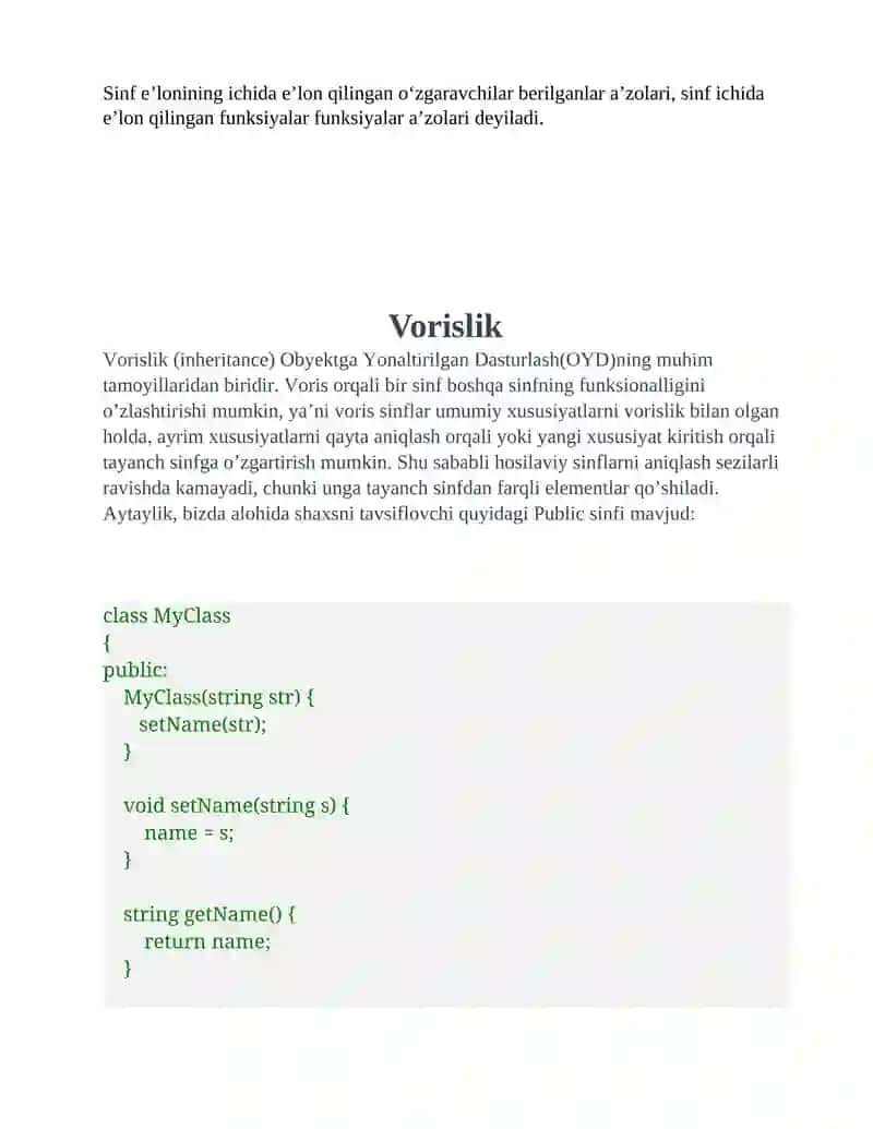 OOP(Object Oriented Programming - Obyektga yo'naltirilgan dasturlash) 2