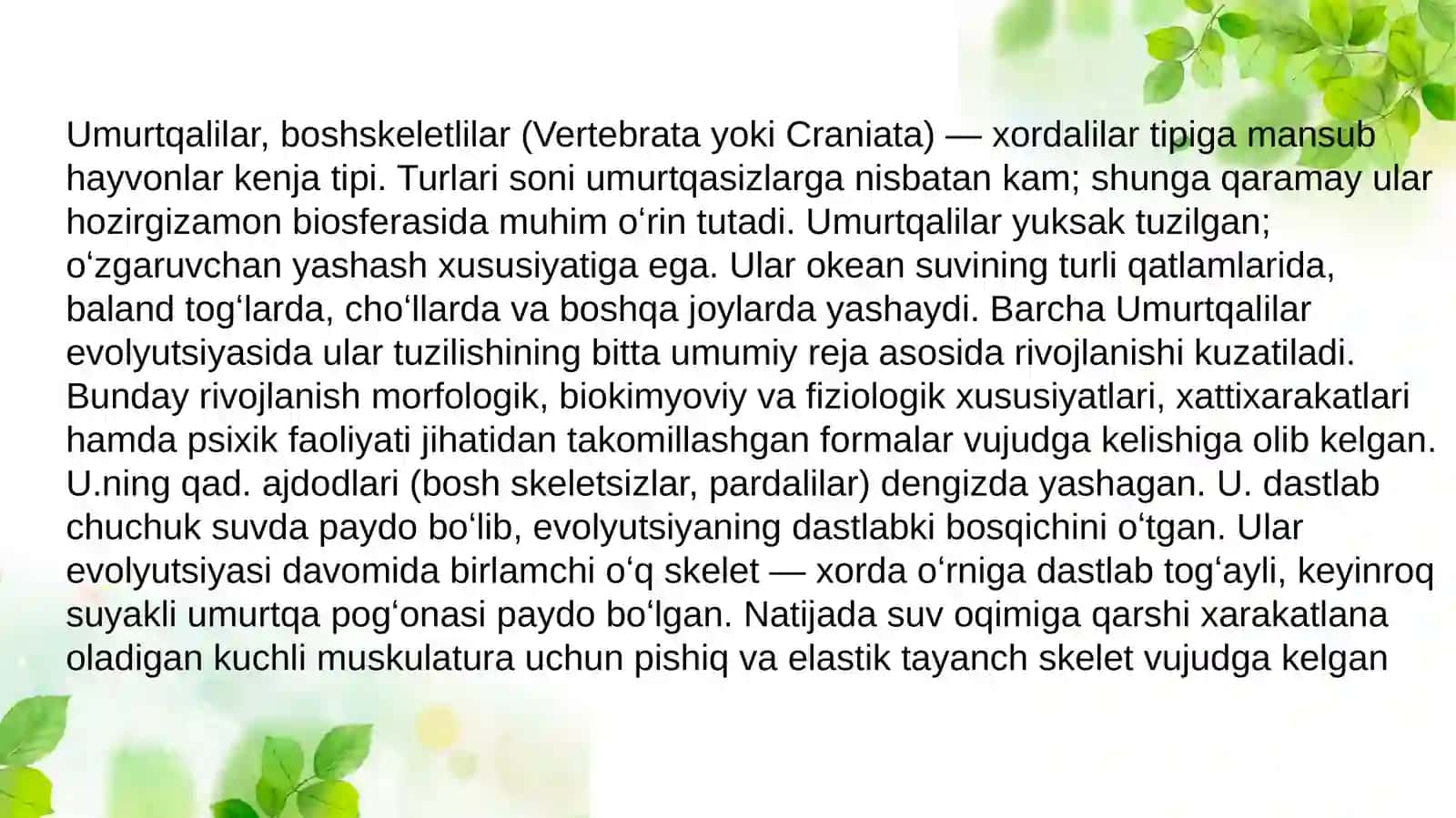 Umurtqali hayvonlarning koʻpayishi va rivojlanishi 2