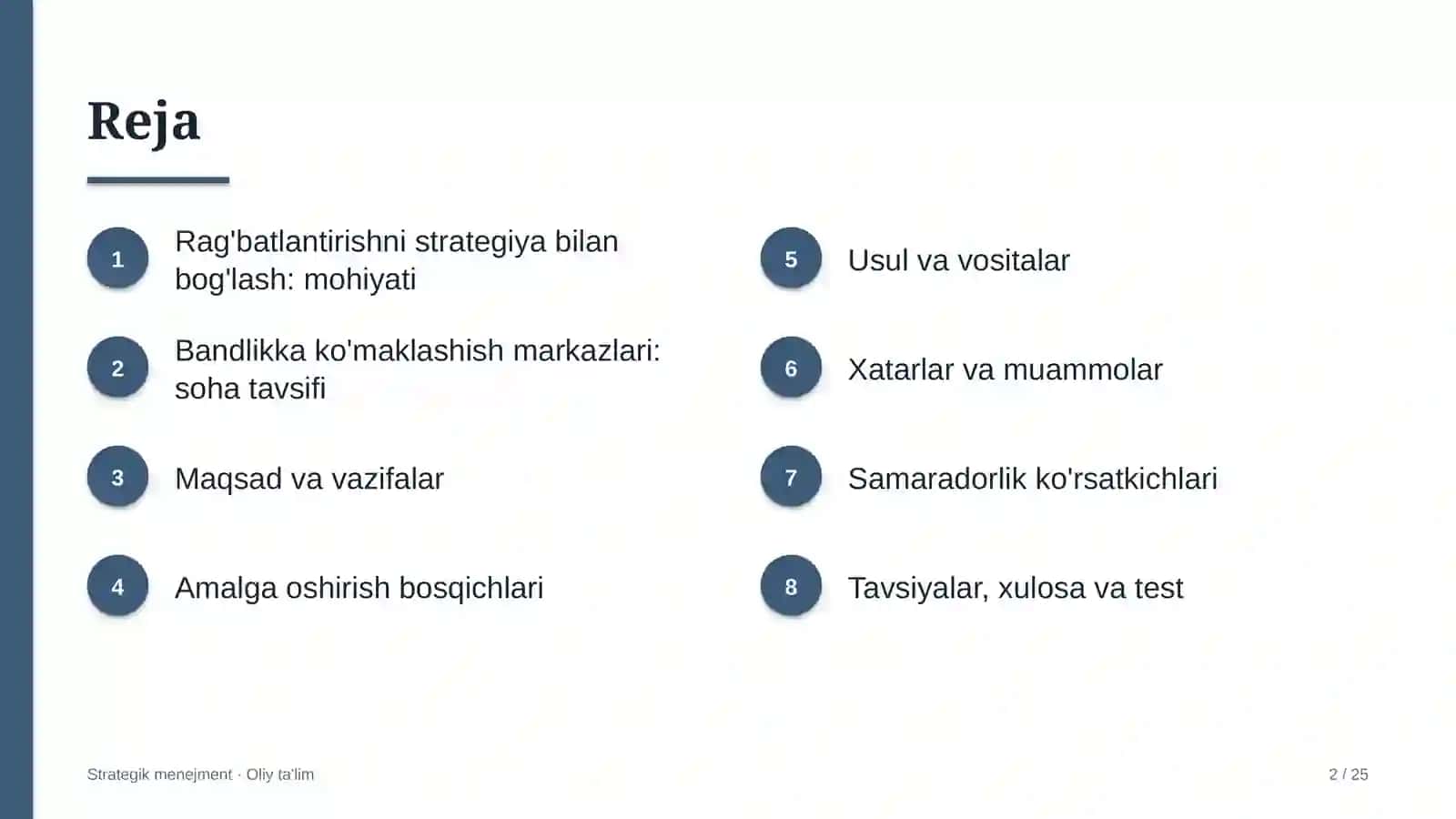 Bandlikka ko'maklashish markazlarida rag'batlantirish tizimini strategiya bilan bog'lash 2