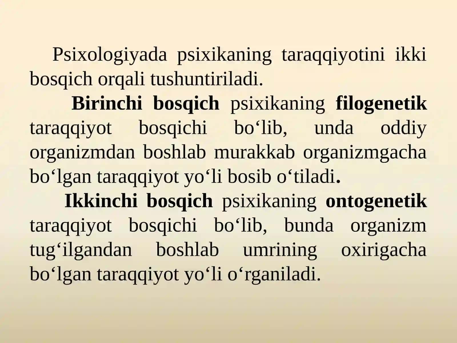 Ong Taraqqiyoti va Ongsizlik 2
