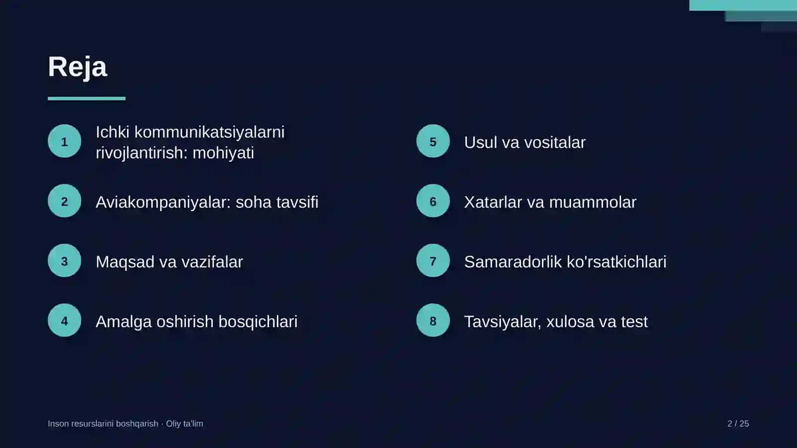Aviakompaniyalarda ichki kommunikatsiyalarni rivojlantirish 2