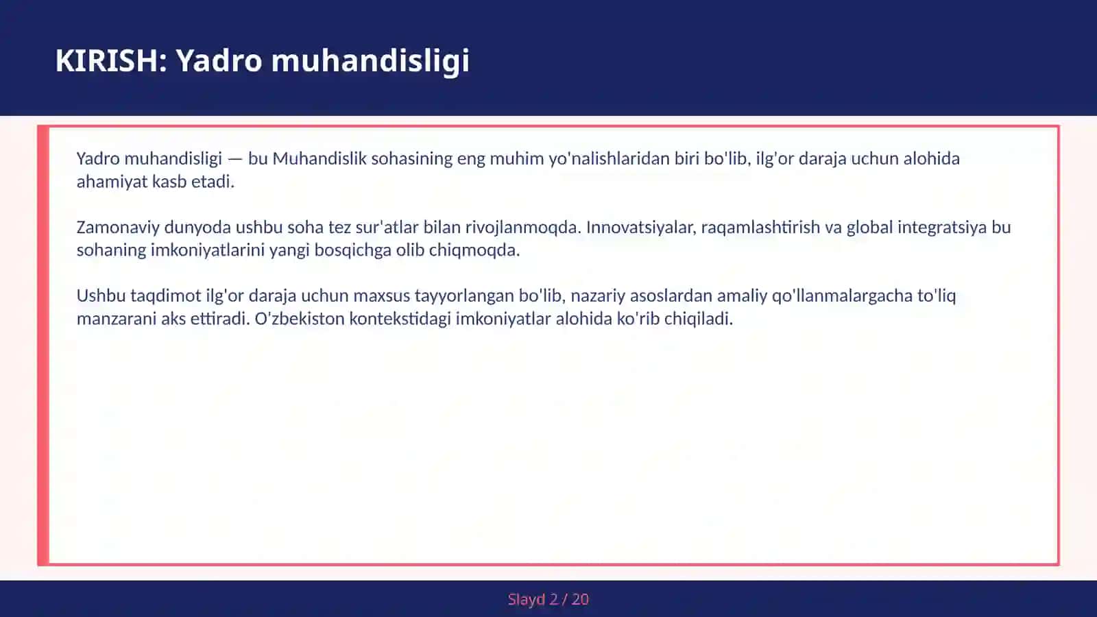 YADRO MUHANDISLIGI 2
