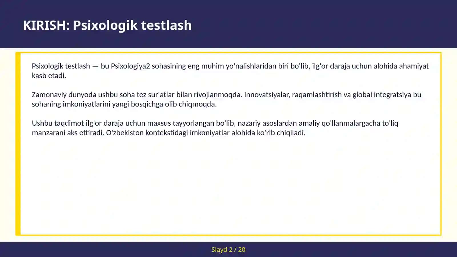 Psixologik testlash 2