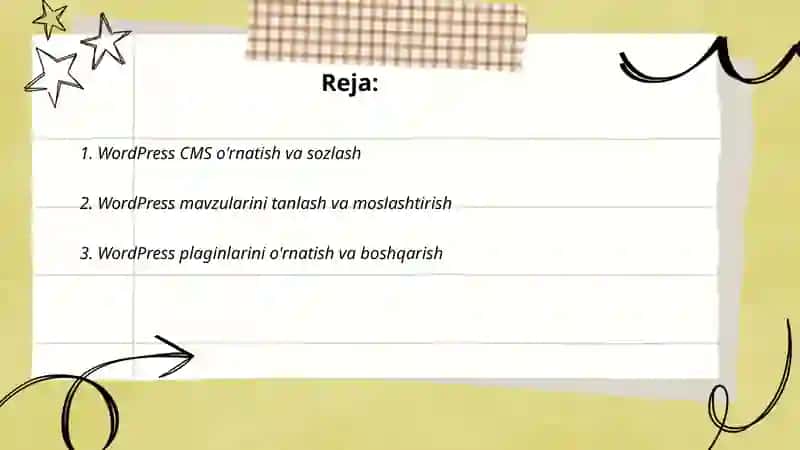 WordPress CMS bilan ishlash 2