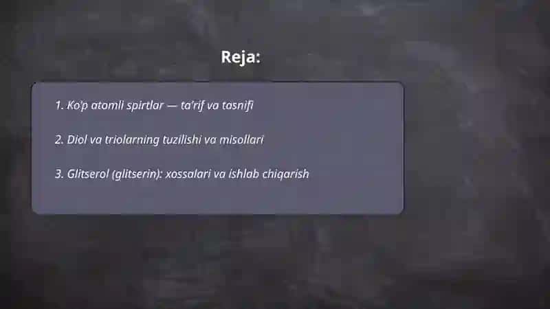 Ko’p atomli spirtlar 2