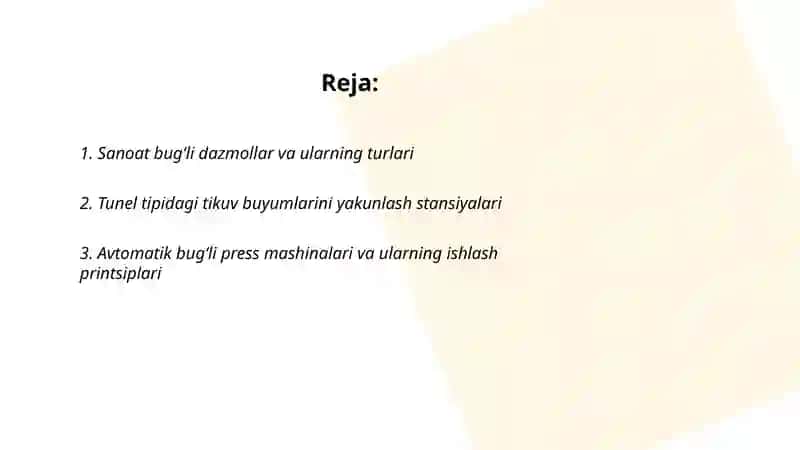 Tikuv buyumlariga namlab-isitib ishlov berish zamonaviy uskunalari 2